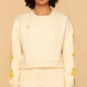 Cashblossom Cream Cropped Sweatshirt Size Medium Made In USA